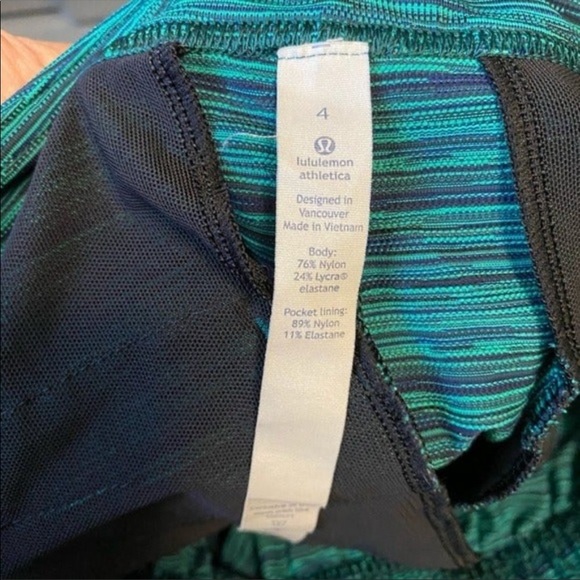 lululemon Green Stripe Drawstring Leggings Joggers Slim Jet Crop 4 - Picture 8 of 8